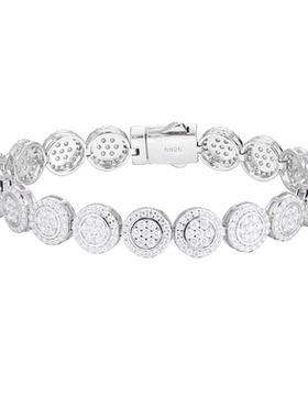 10MM圆形纯银莫桑冰糖手链