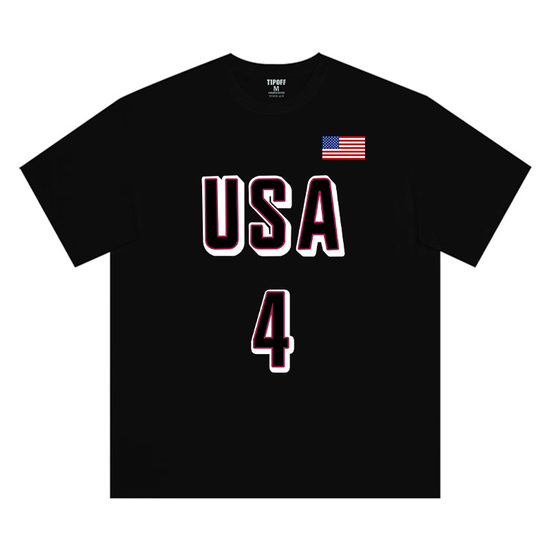 TIP-OFF美式美国队库里篮球运动训练宽松速干短袖T恤球衣投篮服男