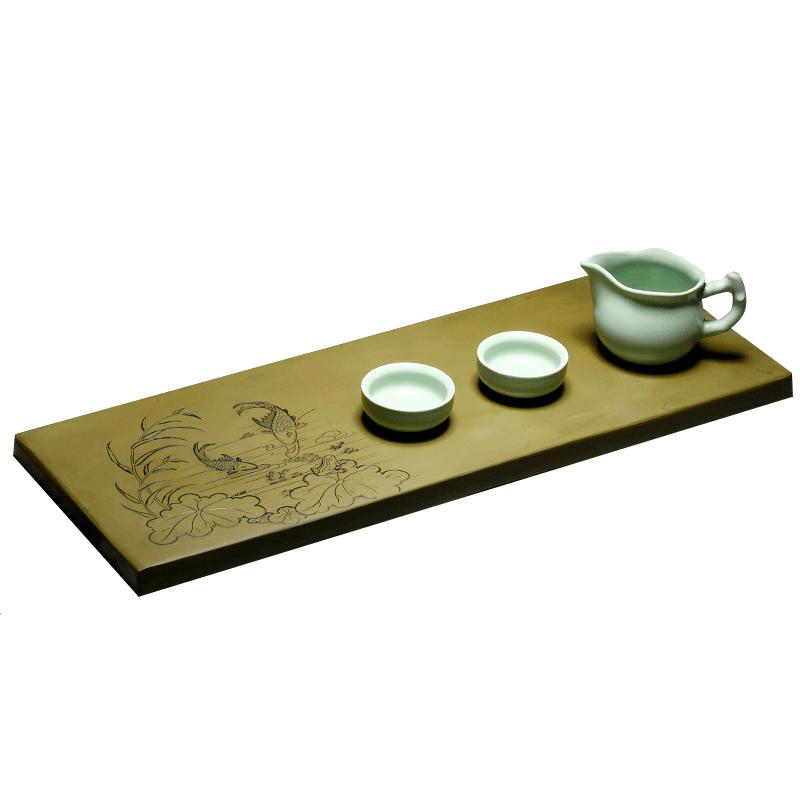 家用茶盘歙砚原石头文房砚台