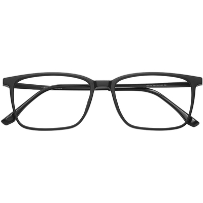 超轻纯钛黑色方框近视眼镜框男款