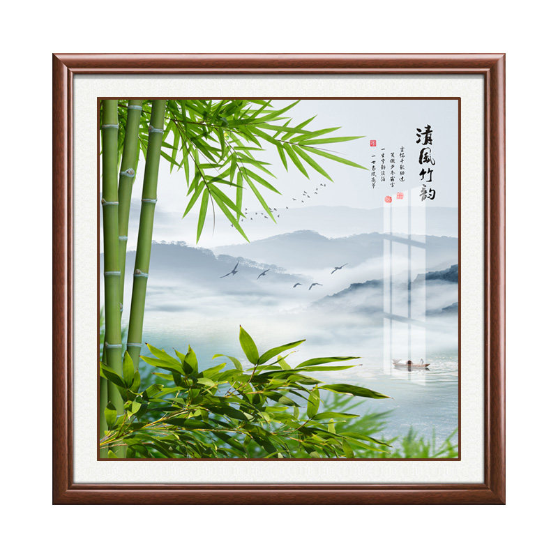 竹报平安挂画客厅玄关简约风水画