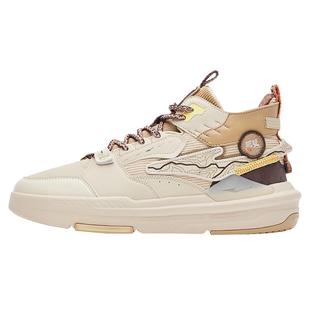 丹霞|鸿星尔克女子高帮板鞋秋季新款厚底增高复古休闲运动鞋子女