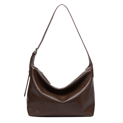 牛二层皮女包舒适百搭HOBO包