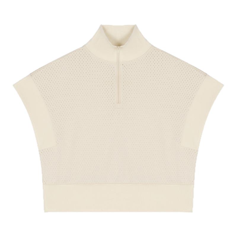 NEW ERA纽亦华26新品针织半高领拉链网球运动短袖POLO女士NE