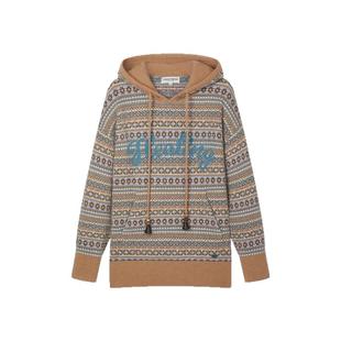 TeenieWeenie小熊奥莱毛衣冬季游牧风提花字母连帽针织衫