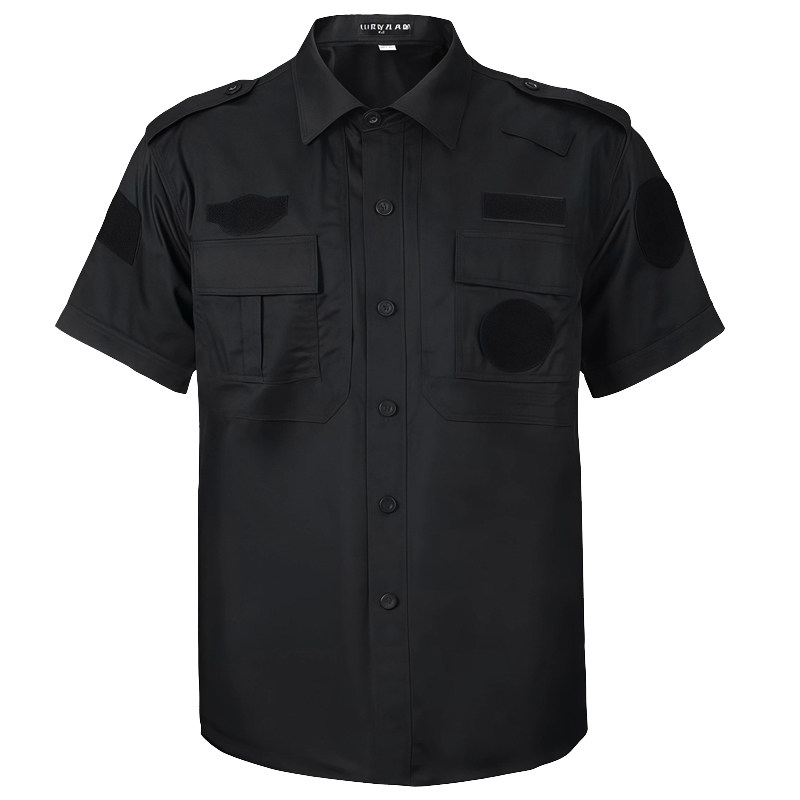 保安制服夏装黑色保安工作服套装男夏天薄款透气特训服短袖保安服