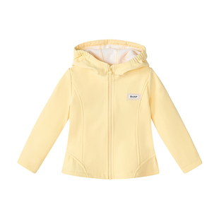 笛莎童装女童外套春秋季新款儿童女孩宝宝摇粒绒上衣加绒连帽风衣