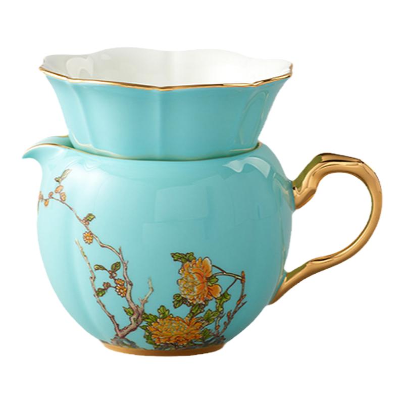 国瓷永丰源夫人瓷西湖蓝茶漏