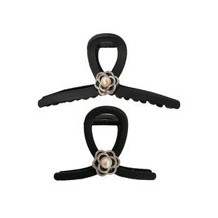 高端抓夹女2026新款高级感八字带花大号头发鲨鱼夹半扎发夹发量少