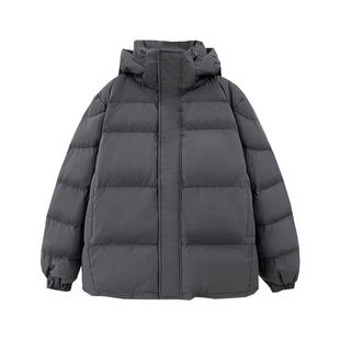 中戏90白鸭绒羽绒服女短款冬季2025年新款加厚百搭连帽情侣面包服