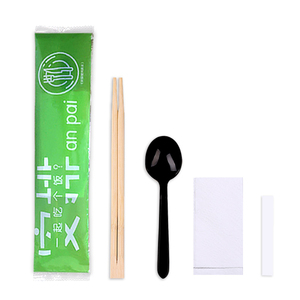 一次性筷子四件套外卖打包餐具勺子牙签纸巾商用快餐套装定制直批