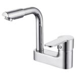 潜水艇面盆龙头防溅水万向家用洗脸盆卫生间洗手盆冷热双孔水龙头