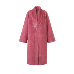 雅乔【禾木暖心】2025冬装棉袄环保草草仿羊羔毛毛皮毛一体外套女