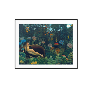 亨利卢梭装饰画北欧ins风绿色植物挂画Henri Rousseau卧室床头画