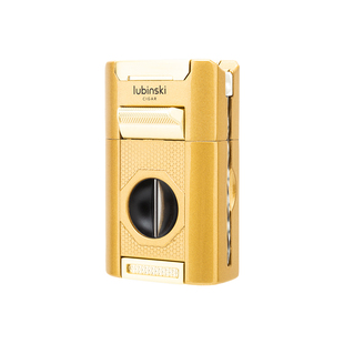 LUBINSKI多功能雪茄打火机聚火4直冲平切V剪通针开孔器烟托便携