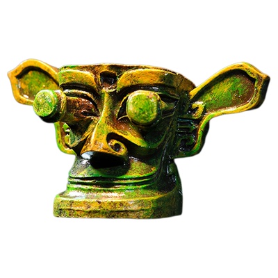 三星堆冰箱贴文创纪念品青铜纵目黄金面具立体成都广汉遗址博物馆