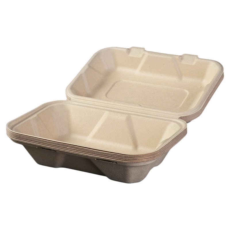 连体快打包餐盒食品级纸浆可降解