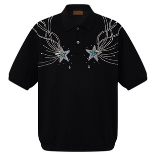 BIRTH OF ROYAL CHILD.BORC 【李佳隆同款】流星亮片POLO复古短袖