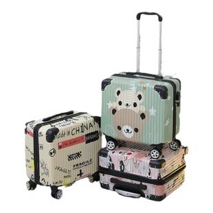 涂鸦18寸登机箱新款男女通用密码箱小型轻便小皮箱卡通旅行行李箱