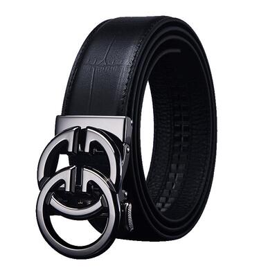 稻草人男鳄鱼纹休闲商务皮带