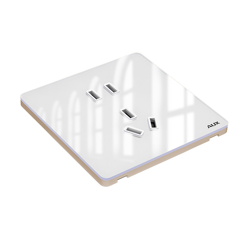 亚克力镜面有机玻璃86型白色开关插座面板超薄家用墙壁一开双五孔