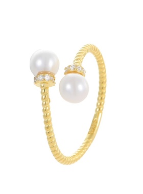 S925纯银复古珍珠戒指