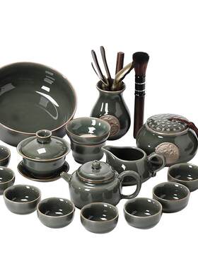 哥窑功夫茶具套装高档陶瓷