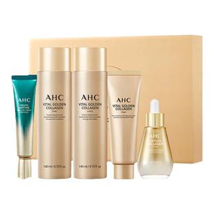 现货韩国AHC黑鱼子酱黄金胶原蛋白水乳面霜眼霜安瓶精华套盒礼盒