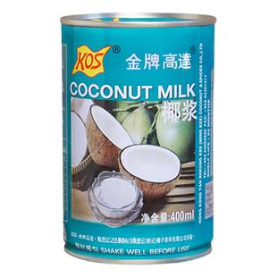 金牌高达椰浆甄想记kos西米露椰浆椰汁椰奶家用商用整箱一瓶400ml