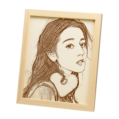 生日礼物送女友照片定制木刻画