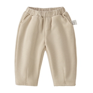 女童秋冬裤子宝宝加绒休闲裤小女孩直筒冬装新款儿童薄绒长裤冬季