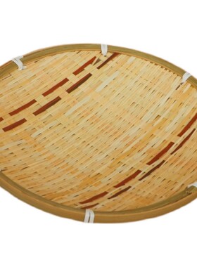 竹编制品手工圆簸箕托盘