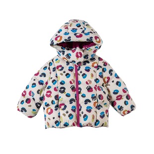 Amila女童玫红色三防羽绒服2025冬季新款宝宝加厚白鸭绒连帽外套