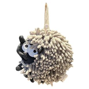 VIELE 原创《咩咩羊》擦手巾速干可爱软软擦手球复古厨房可挂抹布