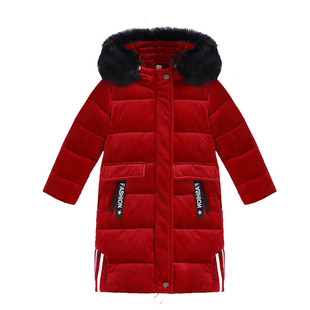 童装女童冬装棉衣2024新款儿童加厚中长款金丝绒棉袄时髦棉服外套