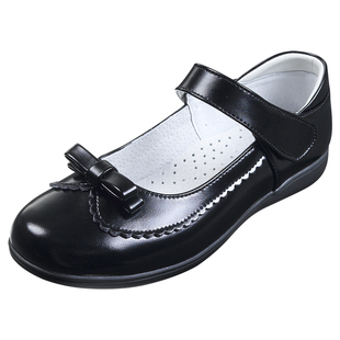女童黑色皮鞋儿童真皮公主鞋表演出鞋中大童小学生皮鞋白色女单鞋