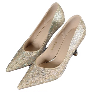 2026新款细跟单鞋女尖头浅口结婚鞋新娘舒适不累脚伴娘礼服鞋女鞋