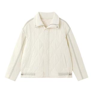 全棉时代女士夹棉外套轻薄保暖上衣加厚休闲外套长袖棉质夹克254