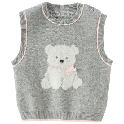 戴维贝拉女童秋装毛衣背心中大童针织衫马甲2025新款儿童洋气上衣