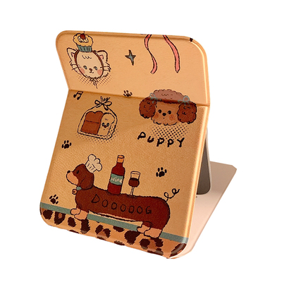 可爱小熊桌面台式化妆镜小镜子