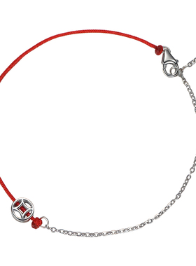 S925银金钱红绳手链2025新款