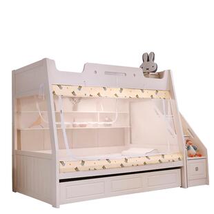 子母床1.5米上下铺梯形双层床1.2m高低儿童床1.35m上下床全底蚊帐