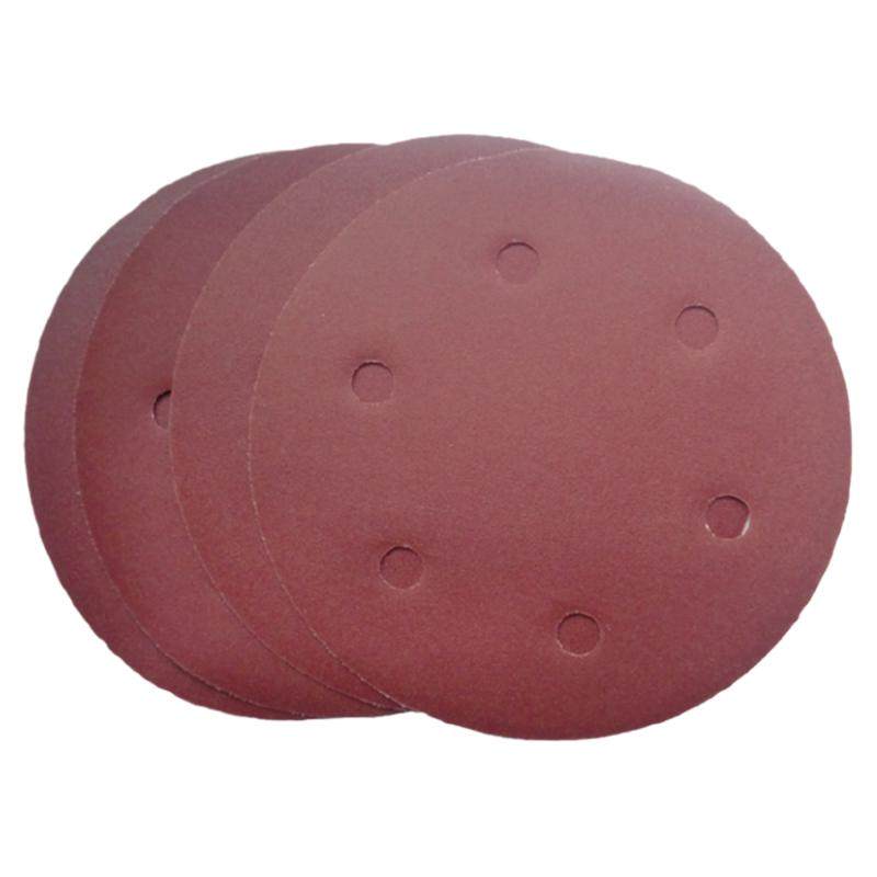 9寸6孔植绒砂纸片墙面手持式打磨机砂纸腻子打磨抛光神器砂纸片