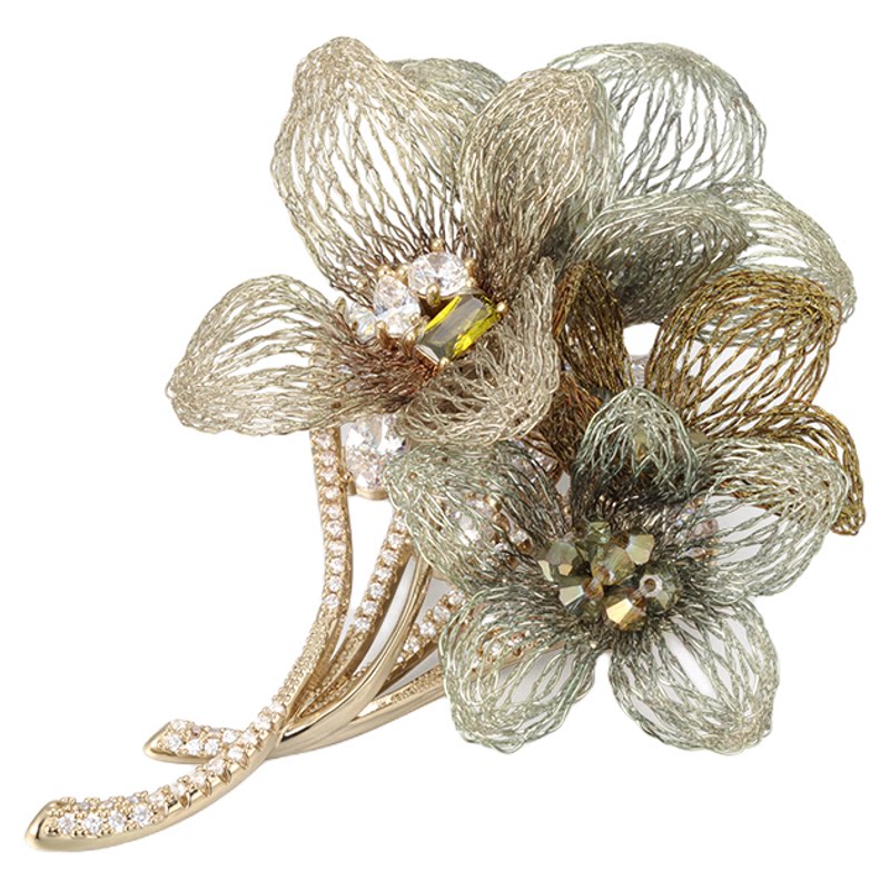 [新品]shes茜子刺绣海棠花可调节花瓣胸针高级感轻奢胸花2026新款