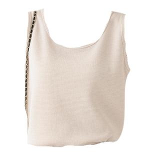 吊带背心女夏西装内搭简约宽肩带华夫格透气打底无袖宽松显瘦上衣