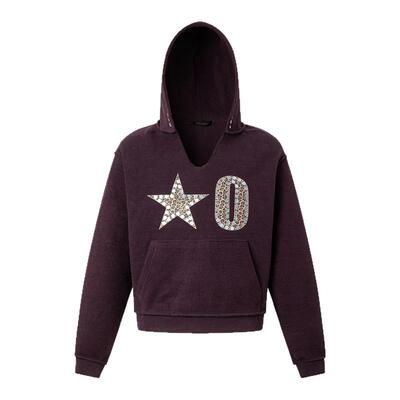 X@LWORCLO印花手工珠片连帽卫衣