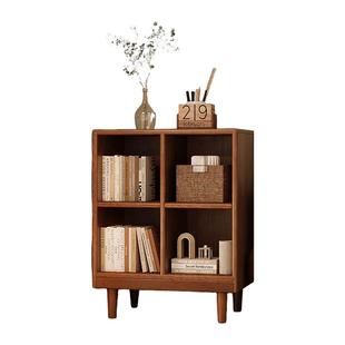 实木书柜储物柜一体格子柜客厅靠墙美式八格展示柜收纳置物矮书架