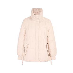 马天奴女装秋冬新款米白色立领白鸭绒羽绒服短款保暖加厚外套时尚