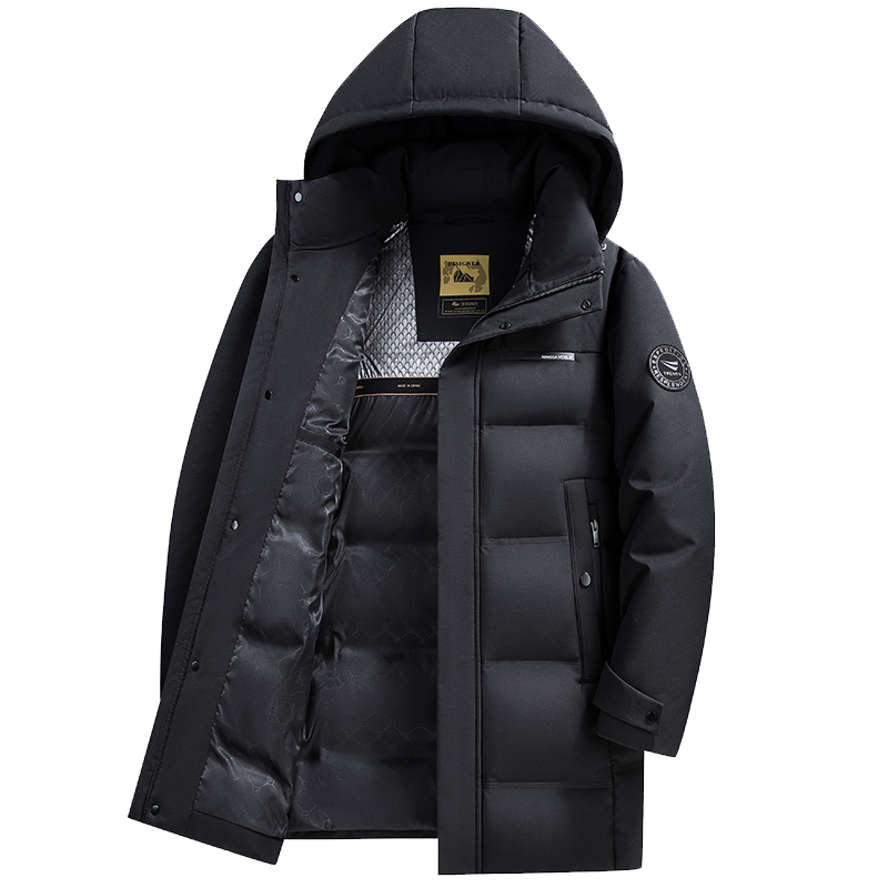 罗蒙极寒羽绒服男士中长款冬季加厚保暖防风中年爸爸装冬装外套XY