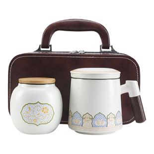 陶瓷茶水分离办公杯个人专用泡茶杯男女士喝茶马克杯带盖过滤定制